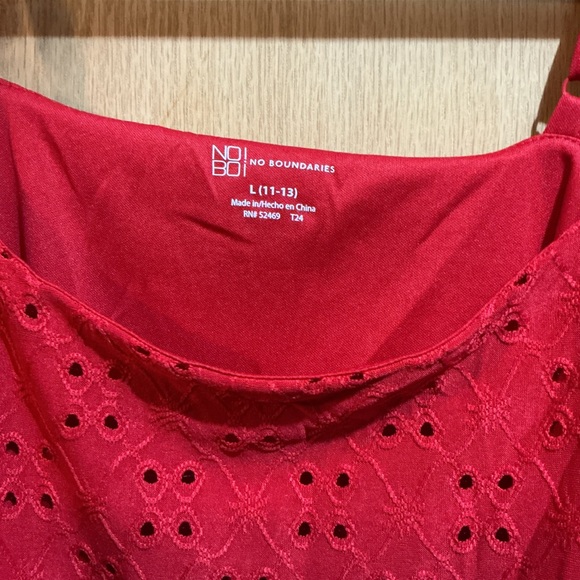 No Boundaries Scarlet Eyelet Dress - Picture 2 of 2
